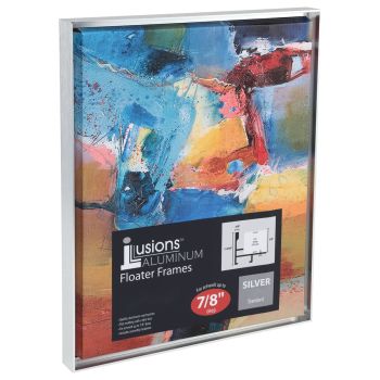 Illusions Aluminum Floater Frame, 16" x 20" Silver - 7/8" Deep