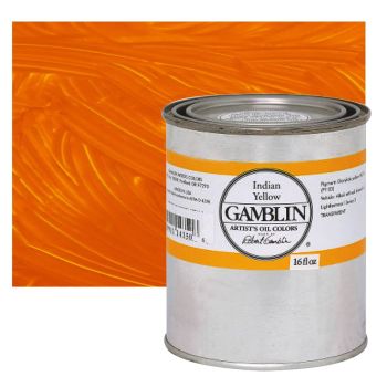 Gamblin Artist's Oil Color 16 oz Can - India Yellow