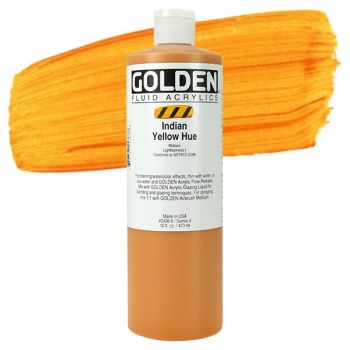 GOLDEN Fluid Acrylics Indian Yellow Hue 16 oz