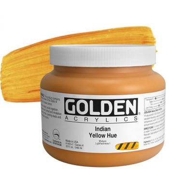 GOLDEN Heavy Body Acrylics - Indian Yellow Hue, 32oz Jar