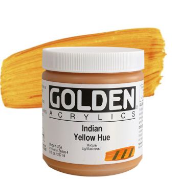 GOLDEN Heavy Body Acrylics - Indian Yellow Hue, 8oz Jar