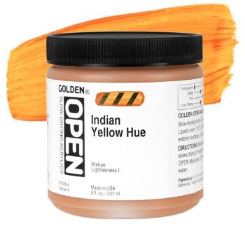 GOLDEN Open Acrylic Paints Indian Yellow Hue 8 oz