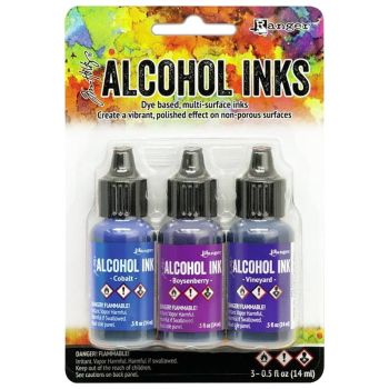 3Pk Holtz Alcohol Ink 1/2oz Indigo/Violet Spectrum Colors