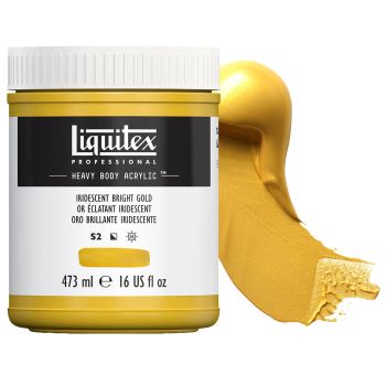 Liquitex Professional Heavy Body Acrylic - Iridescent Bright Gold, 16oz Jar