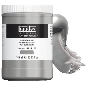 Liquitex Professional Heavy Body Acrylic Iridescent Rich Silver 32oz 