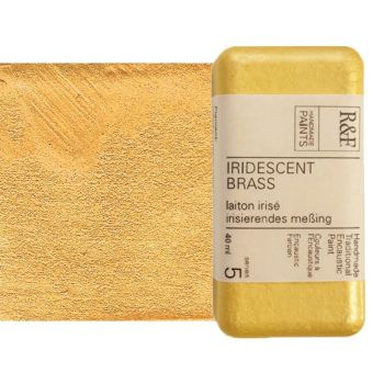 R&F Encaustic Handmade Paint 40 ml Block - Iridescent Brass