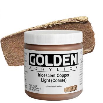 GOLDEN Heavy Body Acrylics - Iridescent Copper Light (Coarse), 8oz Jar