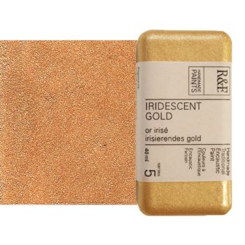 R&F Encaustic Handmade Paint 40 ml Block - Iridescent Gold