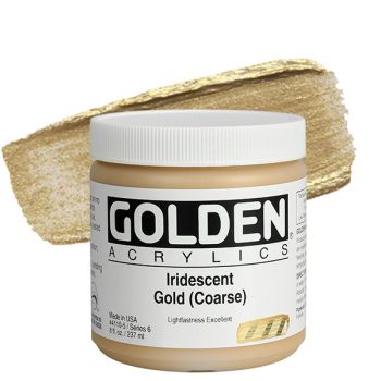 GOLDEN Heavy Body Acrylics - Iridescent Gold (Coarse), 8oz Jar