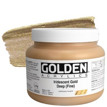 GOLDEN Heavy Body Acrylics - Iridescent Gold Deep, 32oz Jar