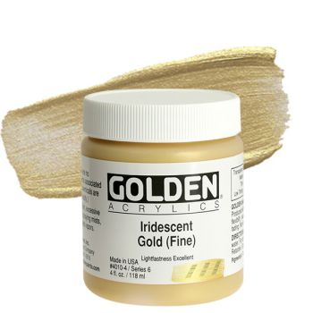 GOLDEN Heavy Body Acrylics - Iridescent Gold, 4oz Jar