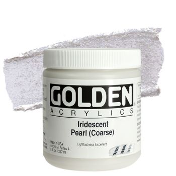 GOLDEN Heavy Body Acrylics - Iridescent Pearl (Coarse), 8oz Jar