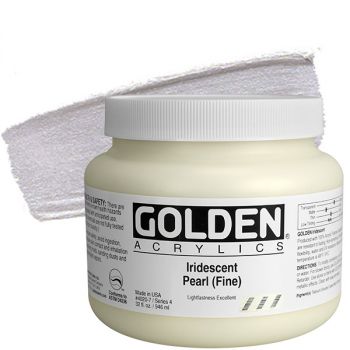 GOLDEN Heavy Body Acrylics - Iridescent Pearl, 32oz Jar