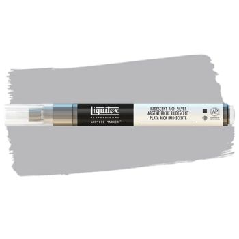 Liquitex Professional Paint Marker Fine (2mm) - Iridescent Rich Silver