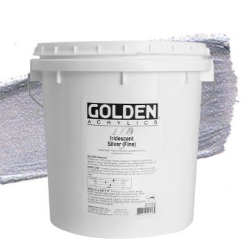 GOLDEN Heavy Body Acrylics - Iridescent Silver (Fine), Gallon