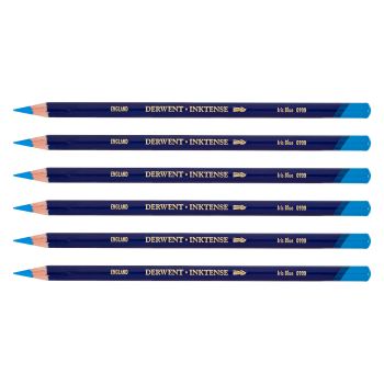Derwent Inktense Pencil Box of 6 No. 0900 - Iris Blue