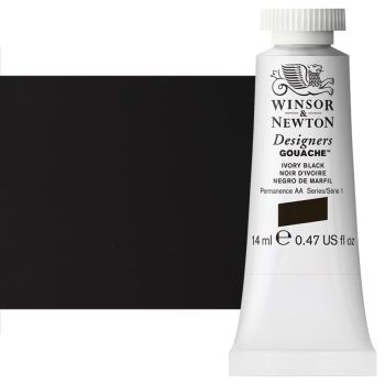 Winsor & Newton Designers Gouache 14ml Tube - Ivory Black