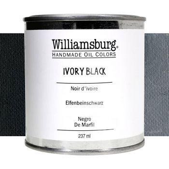 Williamsburg Handmade Oil Paint - Ivory Black, 237ml Can