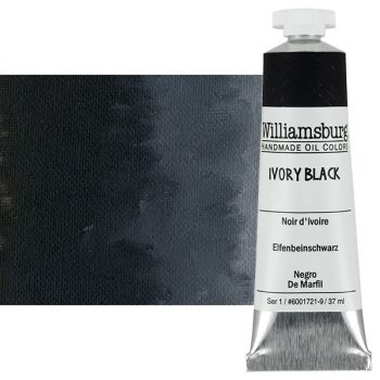 Williamsburg Handmade Oil Paint - Ivory Black, 37ml Tube