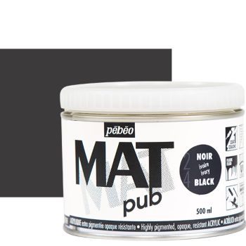 Pebeo Acrylic Mat Pub 500ml - Ivory Black