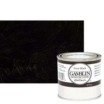 Gamblin Artist's Oil Color 8 oz Can - Ivory Black