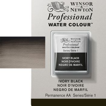 Winsor & Newton Professional Watercolor Half Pan - Ivory Black