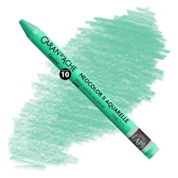 Caran d'Ache Neocolor II Water-Soluble Wax Pastels - Jade Green, No. 211 (Box of 10)