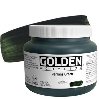 GOLDEN Heavy Body Acrylics - Jenkins Green, 32oz Jar