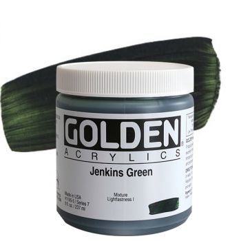 GOLDEN Heavy Body Acrylics - Jenkins Green, 8oz Jar