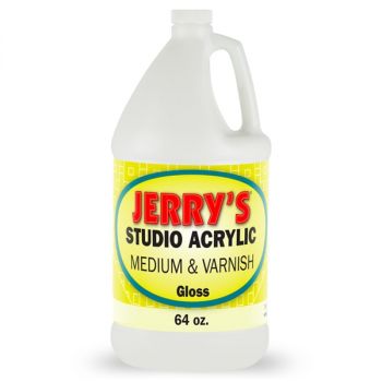 Studio Acrylic Gloss Medium & Varnish 64oz Jerry's Mediums, 1/2gallon 