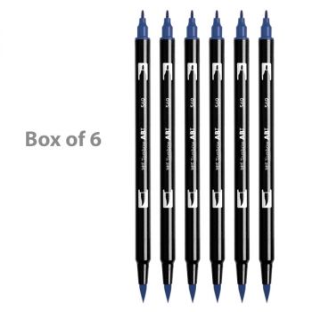 Tombow Dual Brush Pens Box of 6 Jet Blue