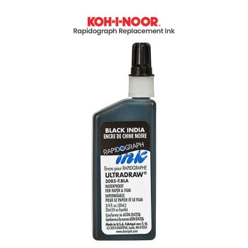 Koh-i-noor Rapidograph Replacement Black India Ink 3/4 oz Bottle