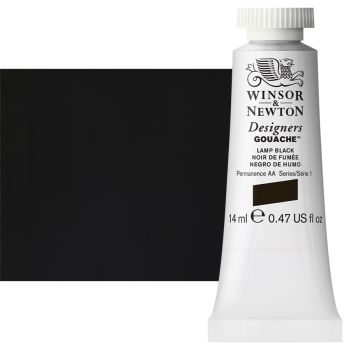 Winsor & Newton Designers Gouache 14ml Tube - Lamp Black