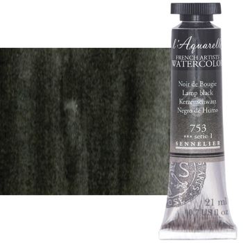 Sennelier l'Aquarelle Artists Watercolor - Lamp Black, 21ml Tube