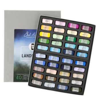 Richeson Hand-Rolled Soft Pastels Set of 40 Landscape