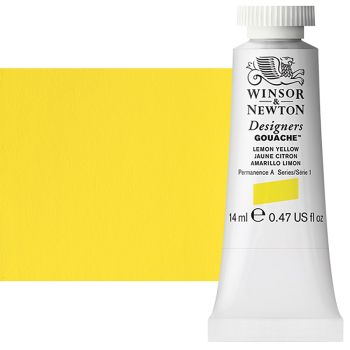 Winsor & Newton Designers Gouache 14ml Tube - Lemon Yellow