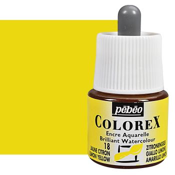 Pebeo Colorex Watercolor Ink Lemon Yellow, 45ml