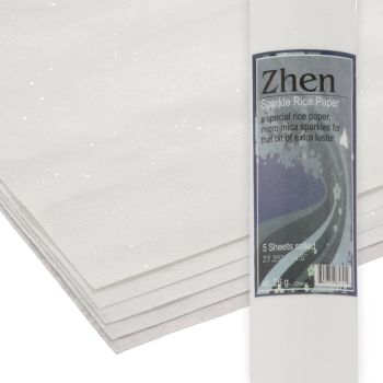 Lian Zhen Sparkle Rice Paper, 27-1/4” x 54-1/2” - 5 rolled sheets