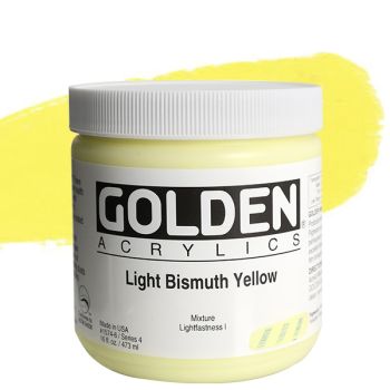 GOLDEN Heavy Body Acrylics - Light Bismuth Yellow, 16oz Jar