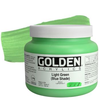 GOLDEN Heavy Body Acrylics - Light Green (Blue Shade), 32oz Jar