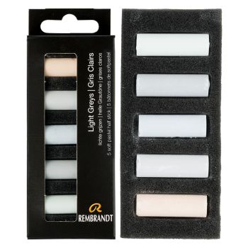 Rembrandt Soft Pastel Half-Stick Set of 5 Light Greys
