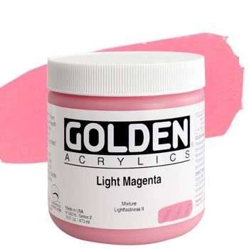GOLDEN Heavy Body Acrylics - Light Magenta, 16oz Jar