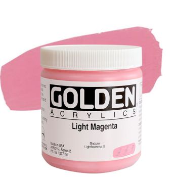 GOLDEN Heavy Body Acrylics - Light Magenta, 8oz Jar
