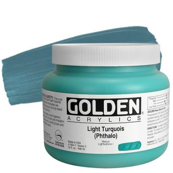 GOLDEN Heavy Body Acrylics - Light Turquoise Phthalo, 32oz Jar