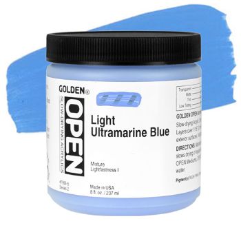 GOLDEN Open Acrylic Paints Light Ultramarine Blue 8 oz