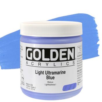 GOLDEN Heavy Body Acrylics - Light Ultramarine Blue, 16oz Jar
