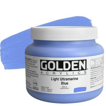GOLDEN Heavy Body Acrylics - Light Ultramarine Blue, 32oz Jar