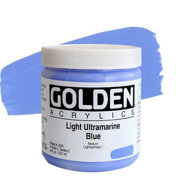 GOLDEN Heavy Body Acrylics - Light Ultramarine Blue, 8oz Jar