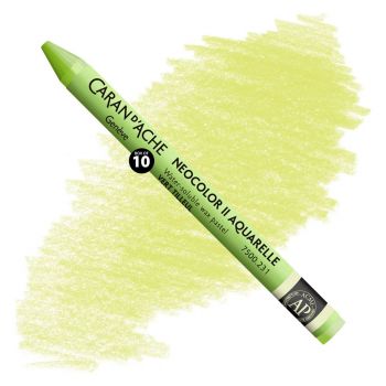 Caran d'Ache Neocolor II Water-Soluble Wax Pastels - Lime Green, No. 231 (Box of 10)