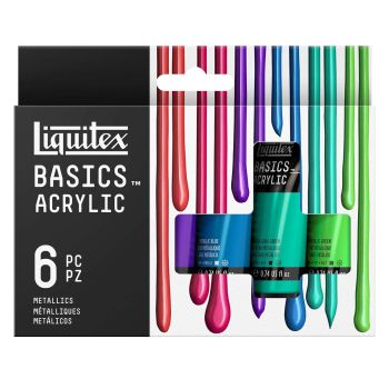 Liquitex BASICS Acrylic Metallic Set of 6, 22ml Tubes